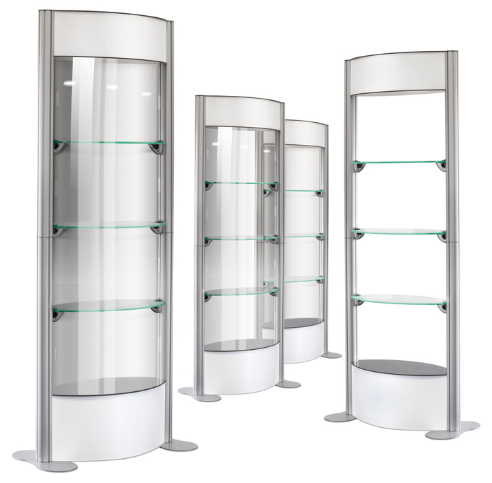 group of portable display showcases