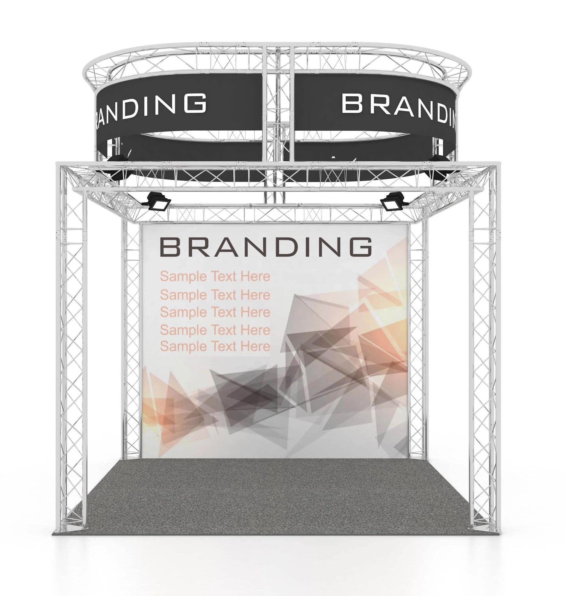 A lighting truss can bring an exhibition stand to life