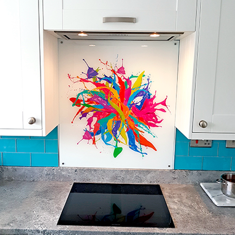 Hob splash back in acrylic