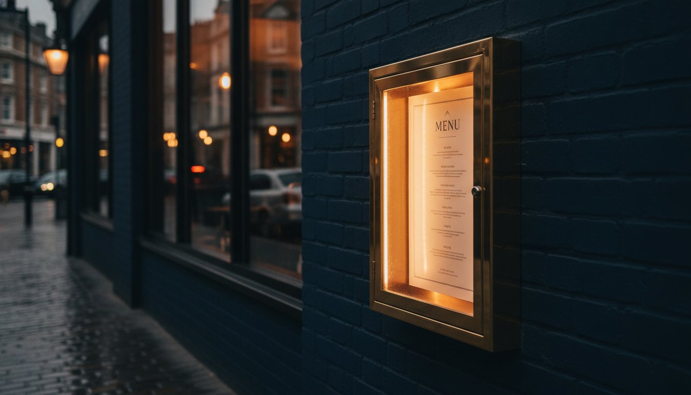 Brass Menu Cases: A Professional Guide to Illuminated and Non-Illuminated Displays