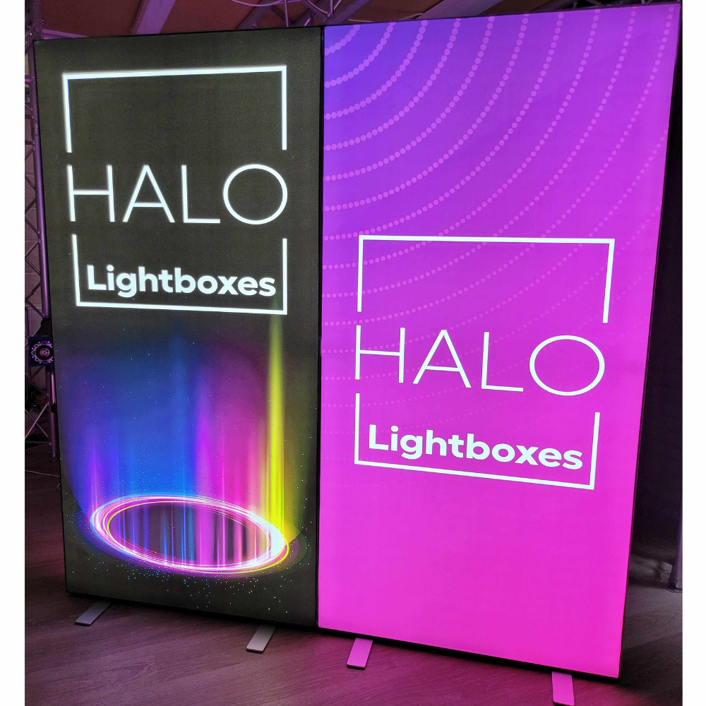 Tension Fabric Display Lightboxes, Coker Expo, HueBox