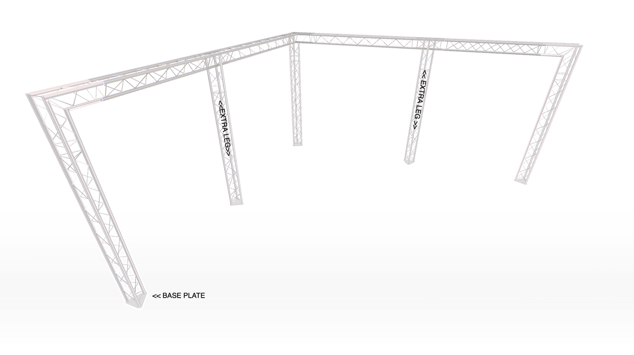 Corner Style Modular Truss Stand 3M wide X 7M deep | 3M Tall | With Extra Legs (X2)