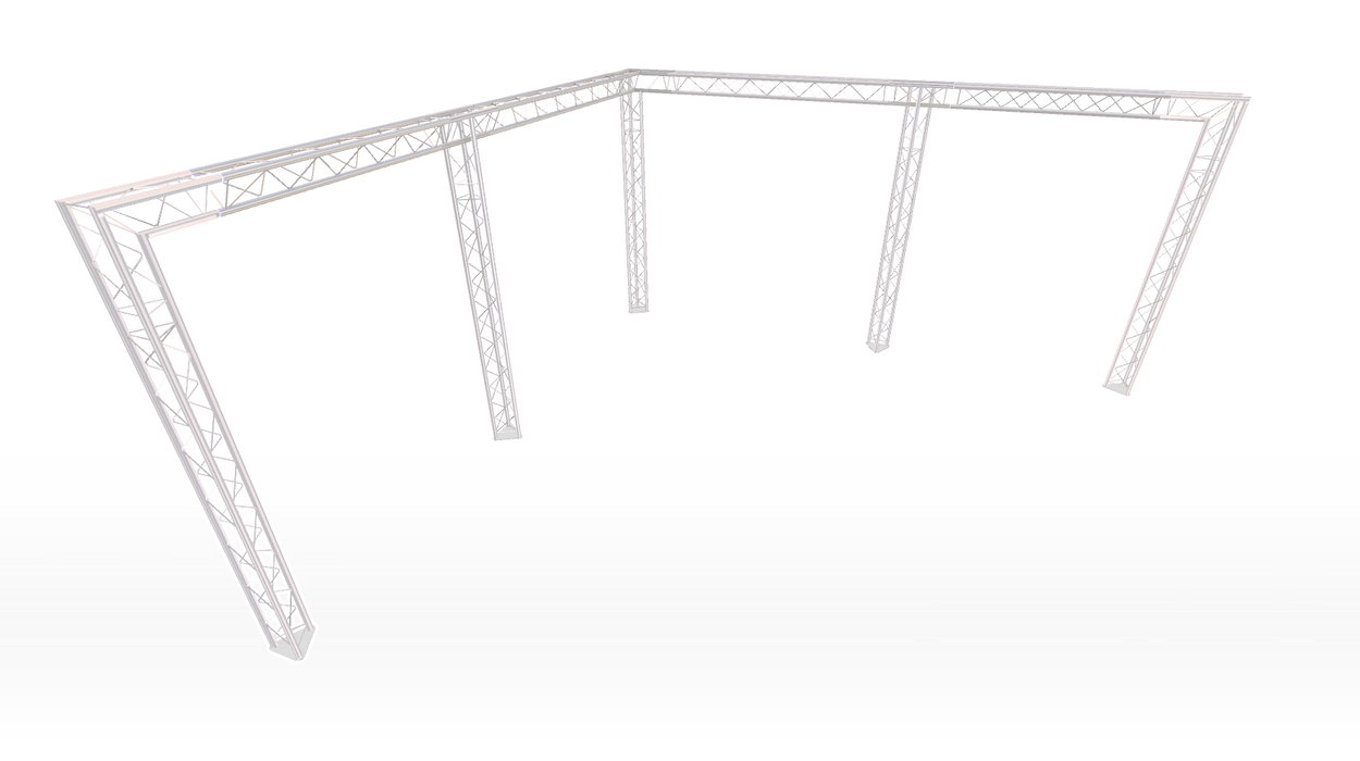 Corner Style Modular Truss Stand 6M wide X 10M deep | 2.5M Tall | With Extra Legs (X4)