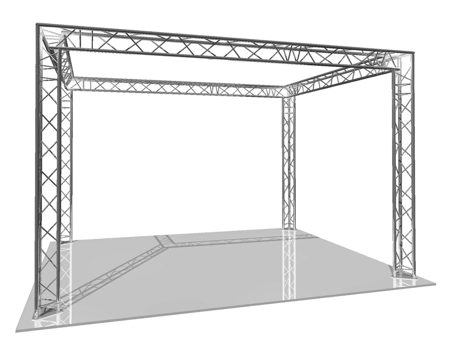 Full Perimeter Style Modular Truss Stand 2M wide X 10M deep | 3M Tall | With Cross beams