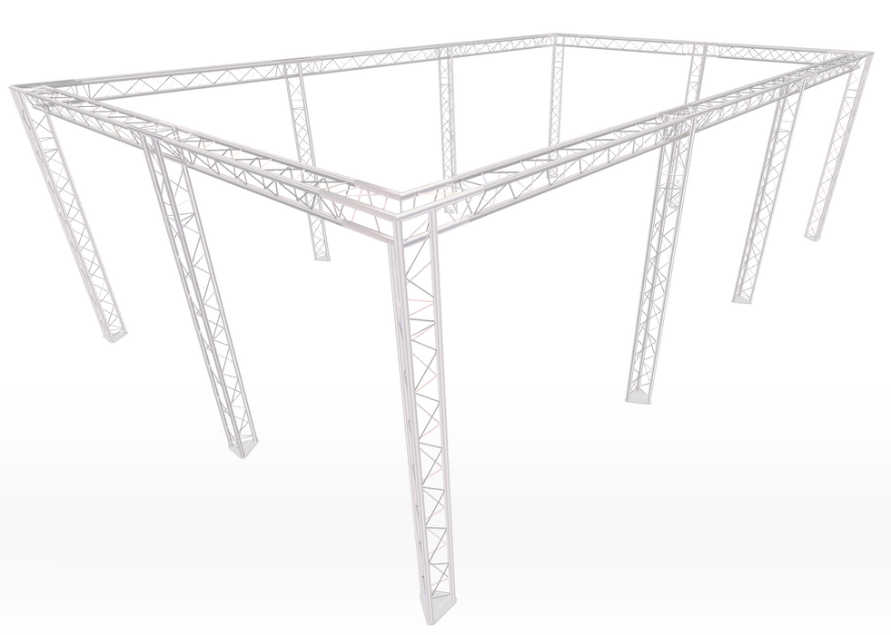 Full Perimeter Style Modular Truss Stand 2M wide X 8M deep | 2.5M Tall | With Extra Legs (X4)