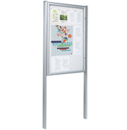 Anodised notice board on posts
