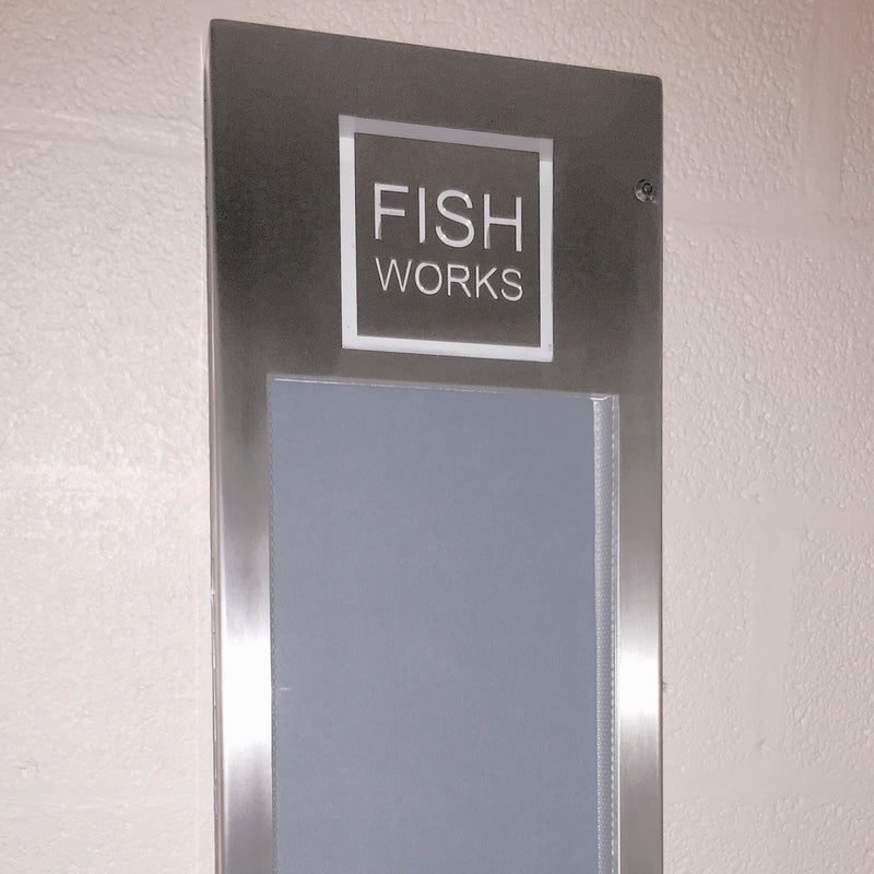A1 Brushed Stainless Steel Menu Case with LED Light
