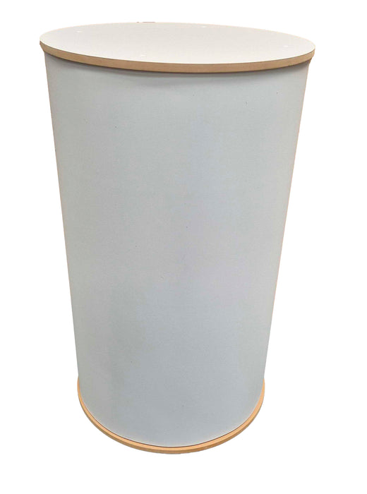Round graphic branded display plinth, various widths and heights