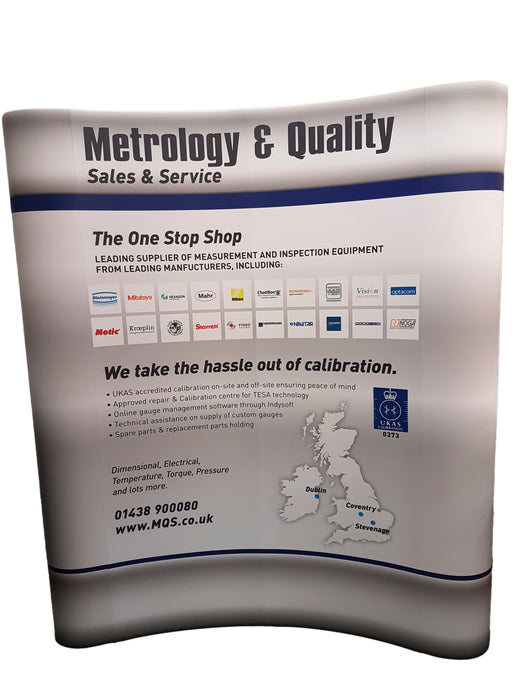 Curved Pop-Up Display Stand with Graphics, Lights and Transport Case (3x2m - 3x5m)