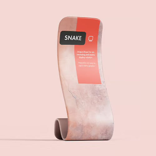 Snake stretch fabric display stand