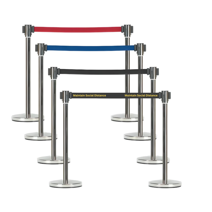 Retractable Belt Safety Barrier, Stainless Steel, 2.5m Belt (Kudos)