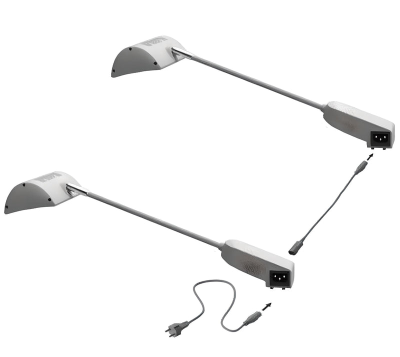 LL03 Verknüpfen Sie bis zu 10 Leuchten mit je 20 Watt. 4000K verbindende Ausstellungslichter | Silber