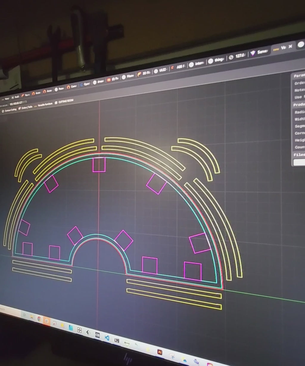 Computer screen showing plinth design software on website