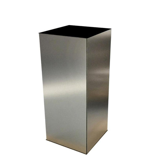 Fold flat square plinth brushed aluminium  