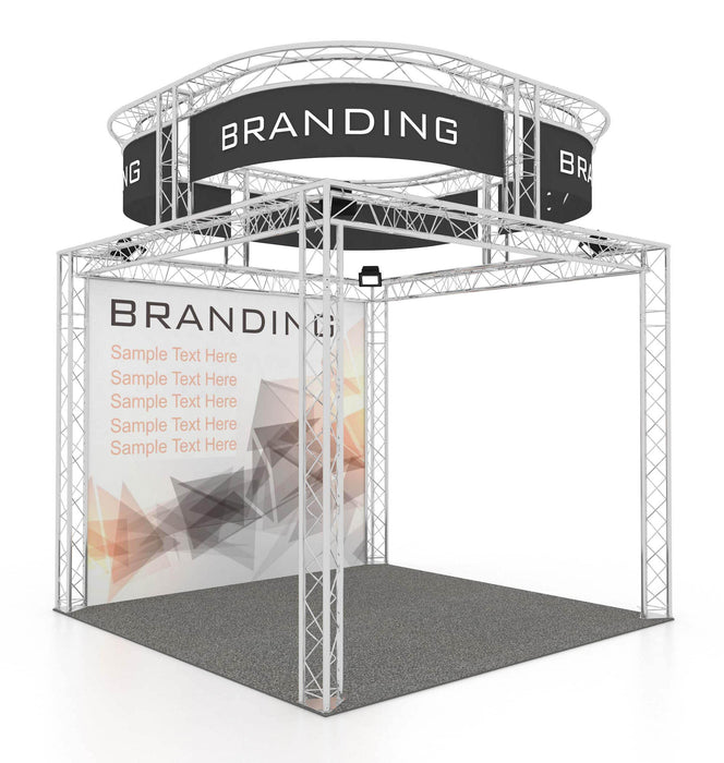 Outstanding Lighting truss exhibit with printed screens