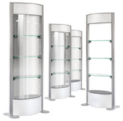 group of portable display showcases
