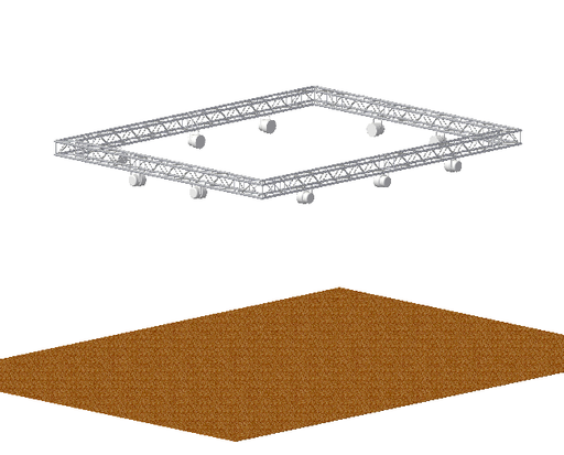 Quad aluminium lighting truss for aerial lighting rigs