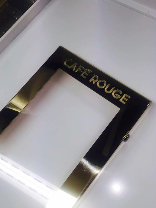 Brass Menu Case with LED (Polished Finish)